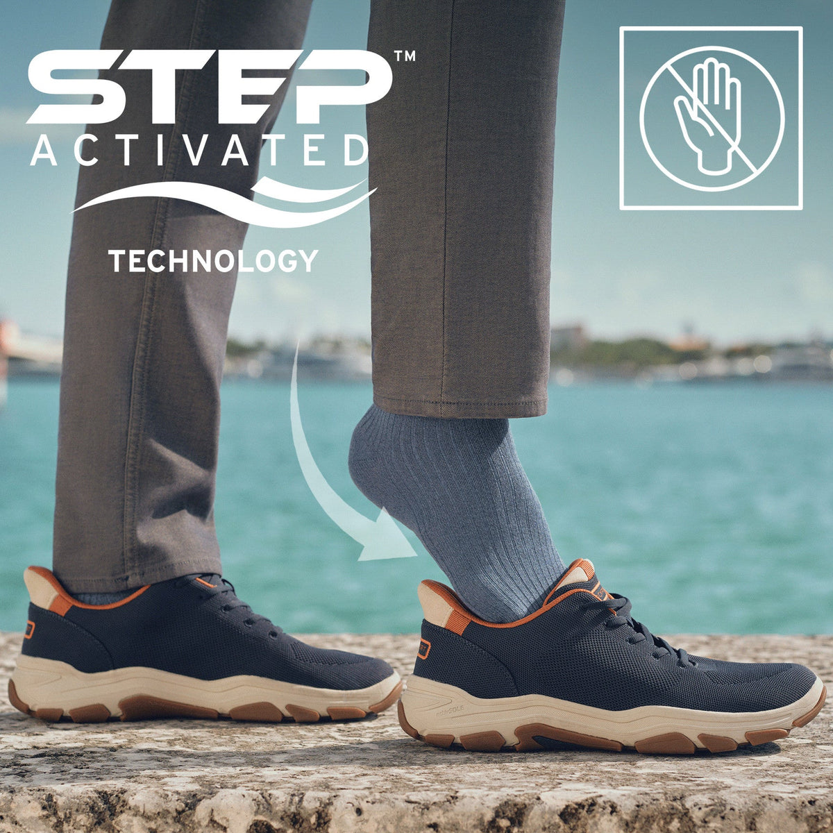 Rockport Top Pick | Men Rafferty Step Activated Lace-up Casual Sneakers