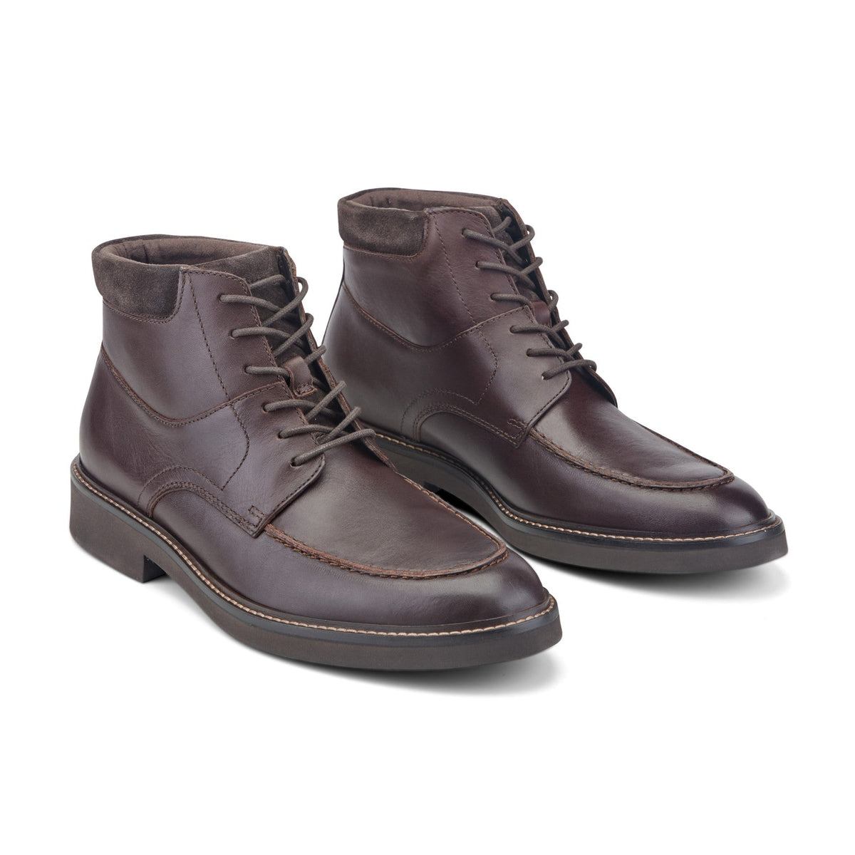 Rockport New | Men Macklin Moc Toe Lace-Up Leather Boots