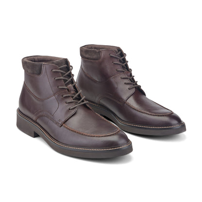 Rockport New | Men Macklin Moc Toe Lace-Up Leather Boots