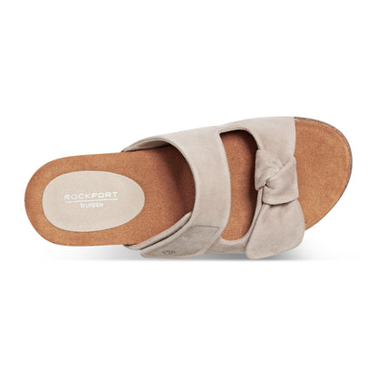 Rockport Discount | Women Zova Slip-on Open Toe Flat Casual Sandals