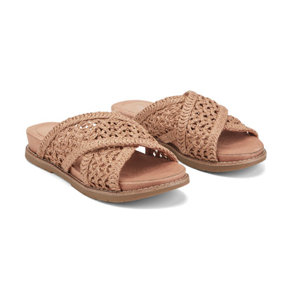 Rockport Latest | Women Zora Open Toe Slip-on Flat Casual Sandals